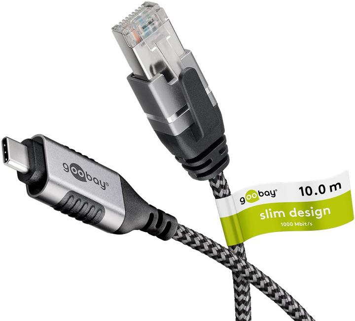 Produktbild Goobay Ethernet-Kabel USB-C 3.1 auf RJ45, Slim, 10 m (USB 3.1, RJ45 (1x))