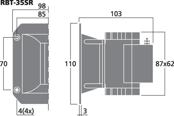 Produktbild Monacor HighEndBändchenhochtönerRBT35SR (1 Paar)