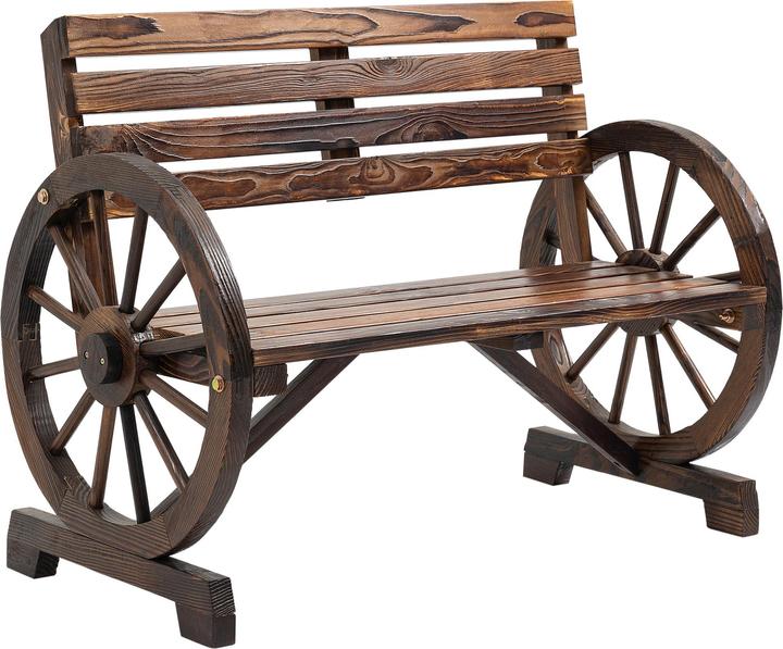 Actual product image Outsunny Garden bench wagon wheel design