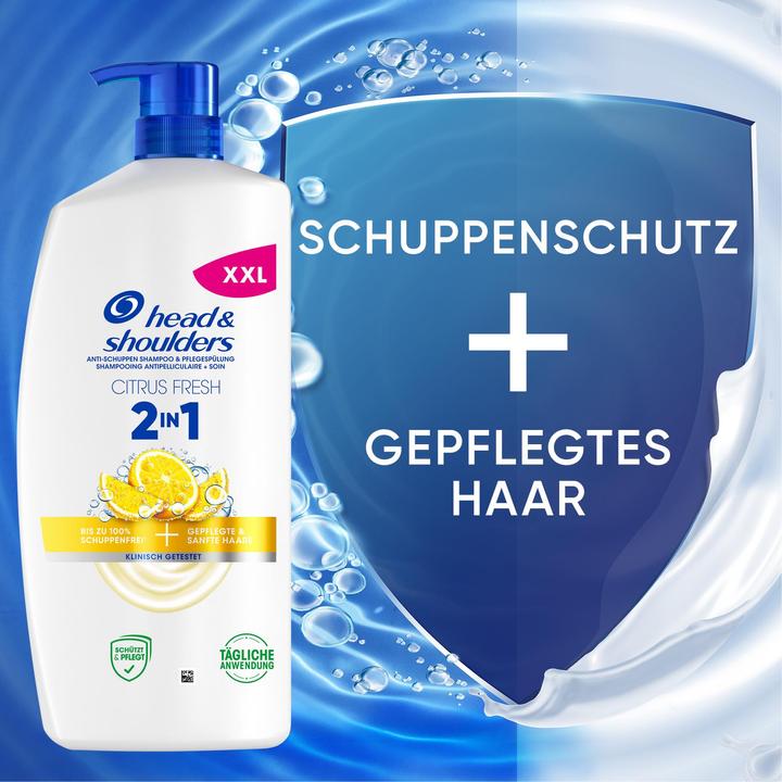 Actual product image Head & Shoulders Anti-Schuppen Shampoo 2in1 Citrus Fresh für fettiges Haar (800 ml, Liquid shampoo)