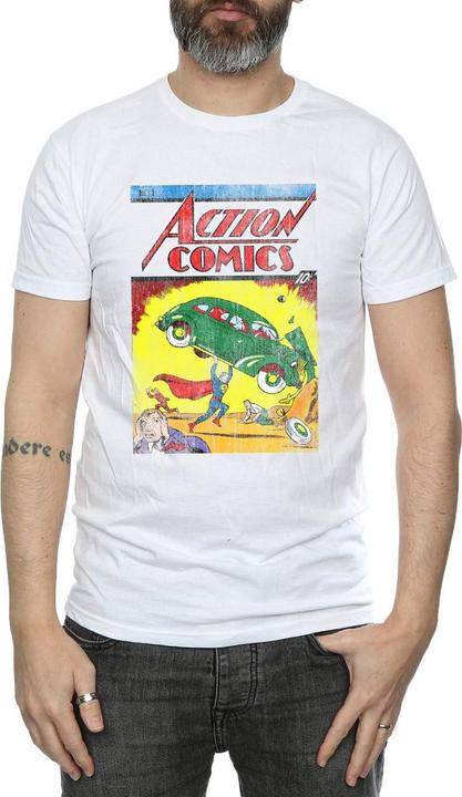 Actual product image Superman Mens Action Comics Issue 1 Cover Cotton T-Shirt (XXL)