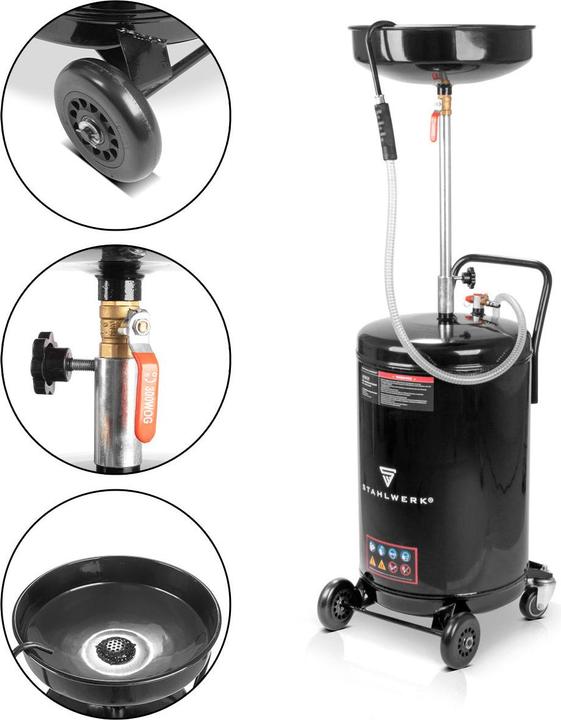 Image du produit Stahlwerk Séparateur d'huile 80 l Réceptacle d'huile Chariot de vidange d'huile