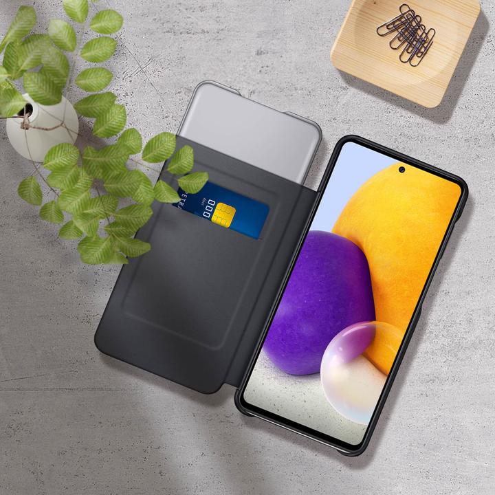 Produktbild Samsung Smart S View Wallet Cover für A725 Galaxy A72 black (Samsung Galaxy A72)