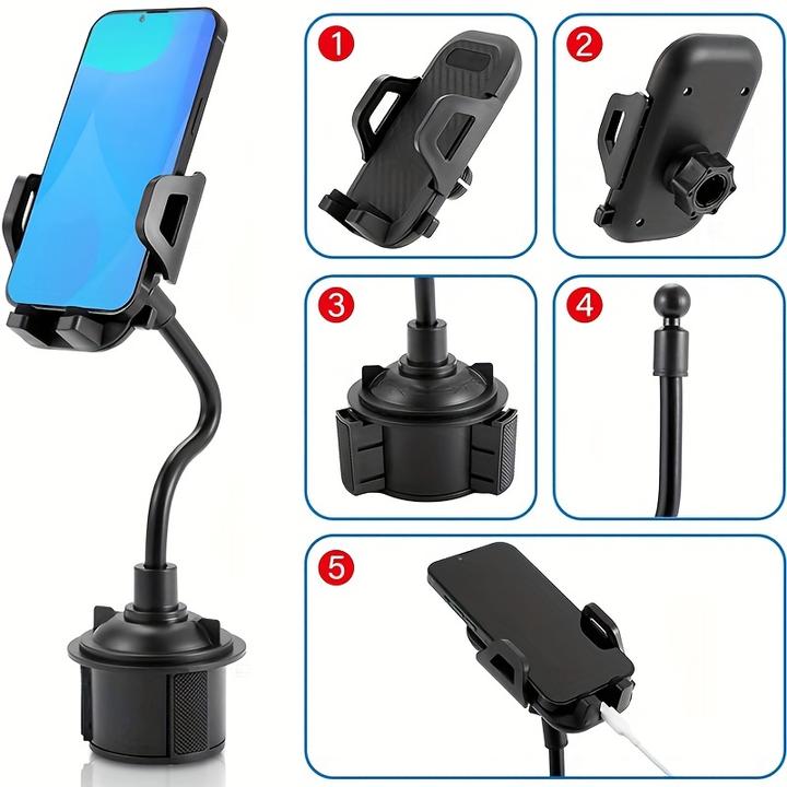 Image du produit PhoneLook Support universel pour smartphone handsfree pour voiture pour porte-gobelet bras flexible