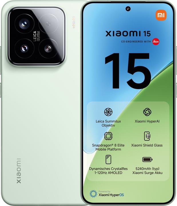 Actual product image Xiaomi 15 (256 GB, Green, 6.36", Dual SIM, 50 Mpx, 5G)