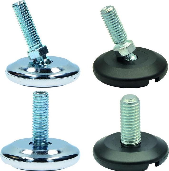 Image du produit Werkstarck Pied régl. à plat. fixe noir, M10x25 (1 pièce(s))