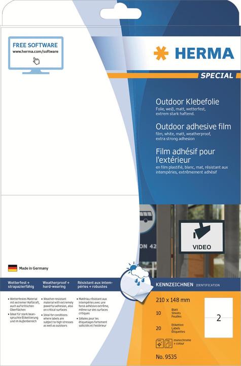 Actual product image HERMA Weatherproof shipping labels A4