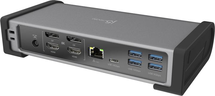 Actual product image j5Create JTD568 Thunderbolt™ 4 Quad Display Docking Station-UK, Black, Wired, Thunderbolt 4, 98 W, 1 (Thunderbolt, 4 Ports)