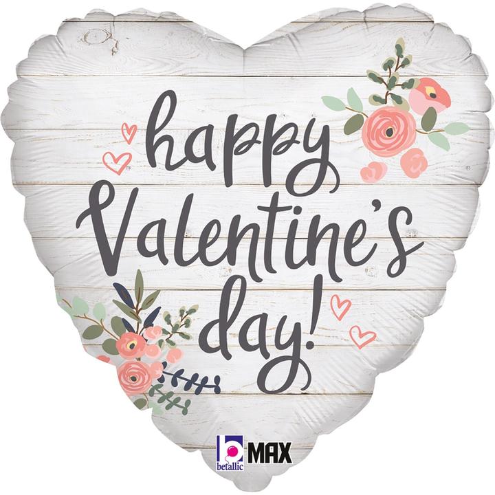 Image du produit Grabo Balloons Ballon en aluminium - Coeur et roses de la Saint-Valentin