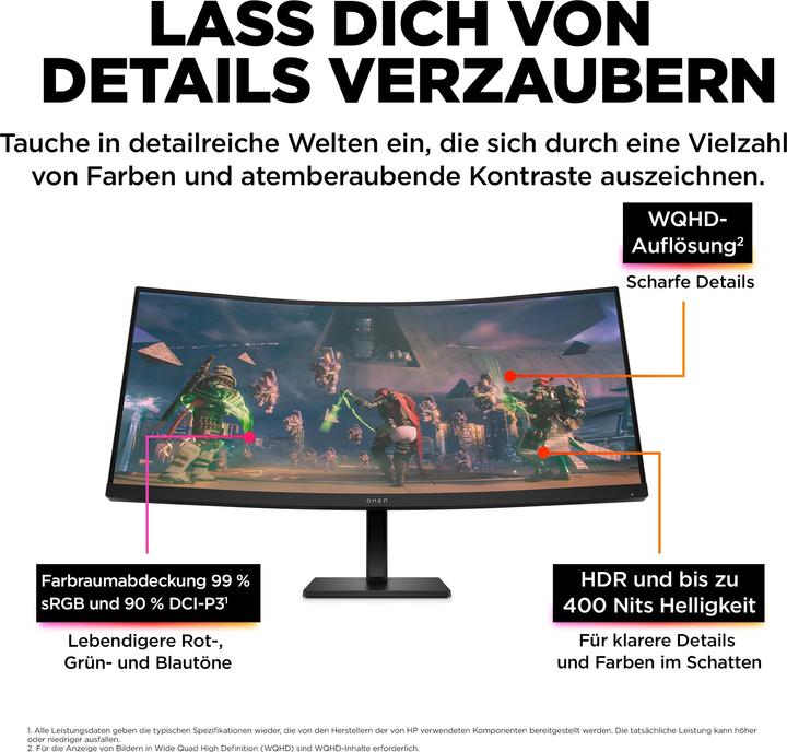 Produktbild HP Omen 34c (3440 x 1440 Pixel, 34")