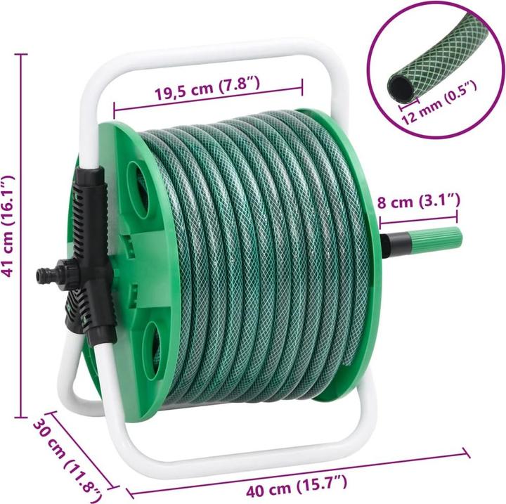 Productafbeelding VidaXL Vrijstaande slanghaspel met 50 m PVC slang (50 m)