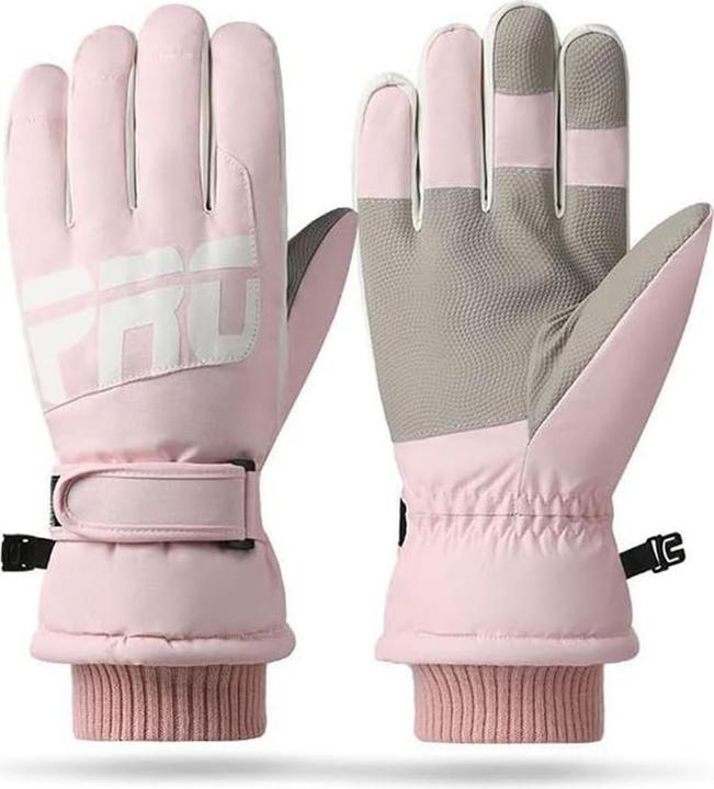 Techsuit - Touchscreen Gloves Pro (OG104) - for Ski, Waterproof, Size M - Pink (M)