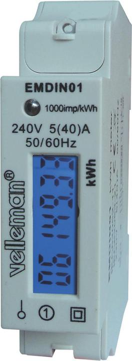 Image du produit Velleman Appareil de mesure des coûts énergétiques KWh monophasé pour le montage d'une maison 1 ML