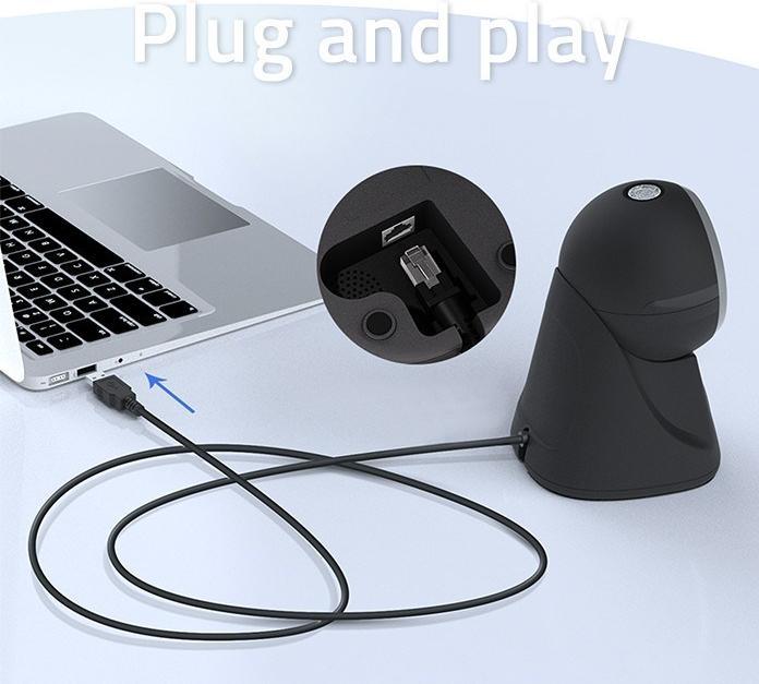 Produktbild Qoltec Desktop-Präzisionsleser 1D-Barcode- und QR-Scanner | 2D