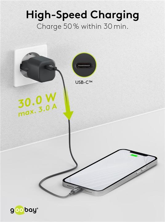Image du produit Goobay Chargeur Rapide USB-C Nano avec technologie GaN (30 W)