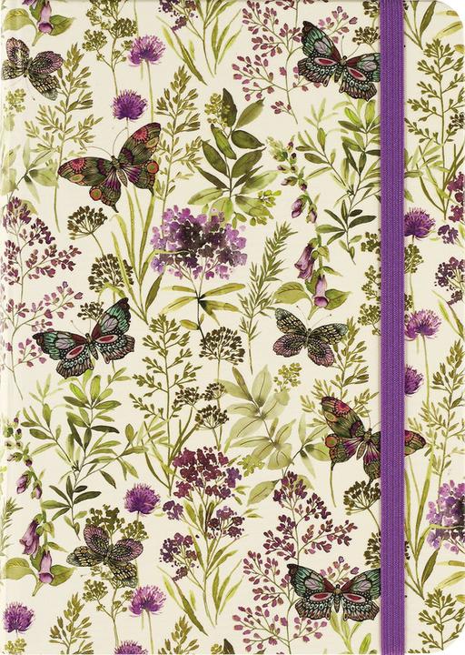 Mini-Notizbuch mit Amethyst-Schmetterlingen (127 x 177 mm, Liniert, Harter Einband)