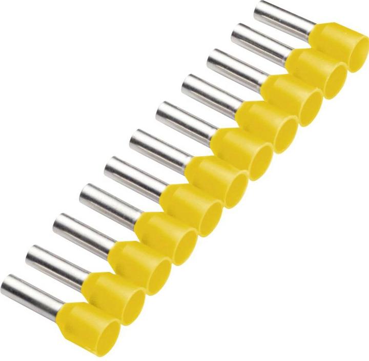 Cimco 187512 Aderendhülse 1 mm² Teilisoliert Gelb 500 St.