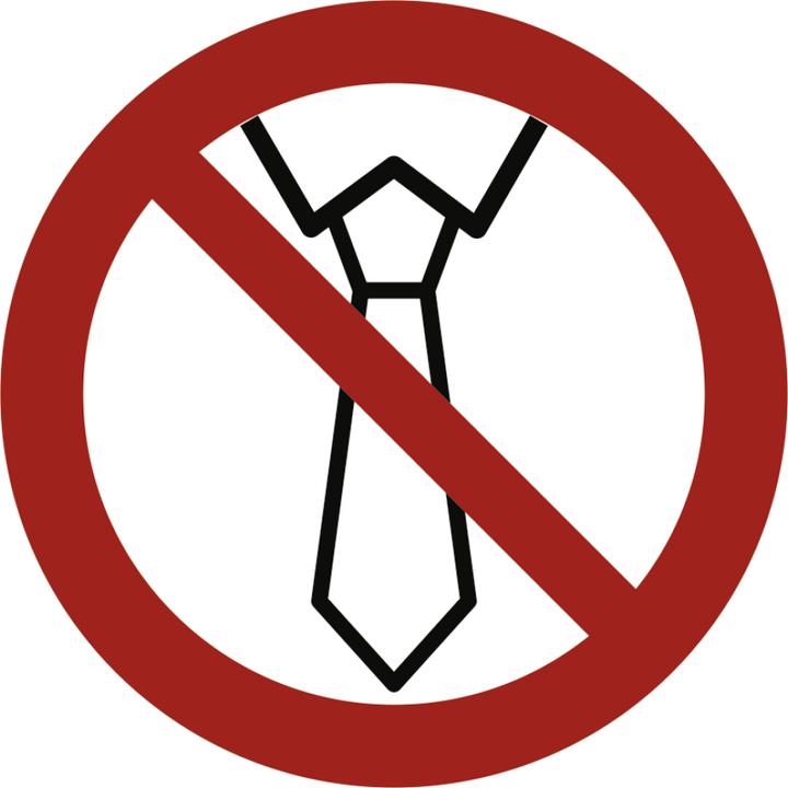 Actual product image Moravia Prohibition sign Operation with tie prohibited Foil, Ø 100 mm