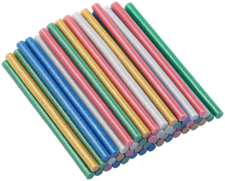 Image du produit AGT 50 bâtons de colle pour pistolets à colle chaude, 11 x 200 mm, paillettes colorées