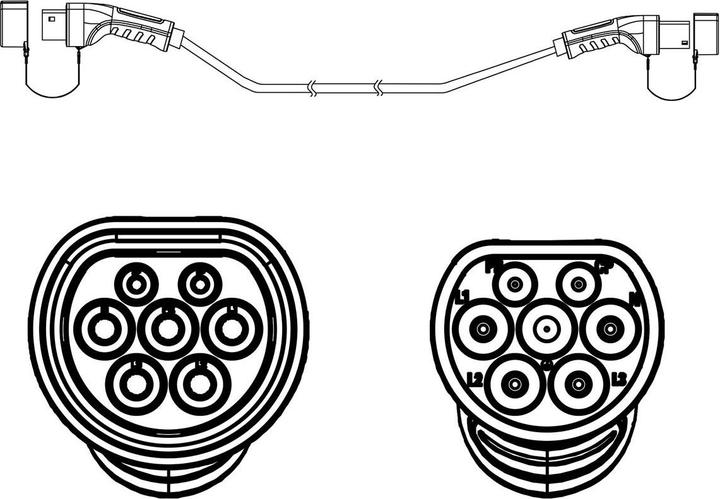 Produktbild Roline E-Auto Ladekabel Typ2 (Typ 2, 22 kW, 32 A, 7.50 m)