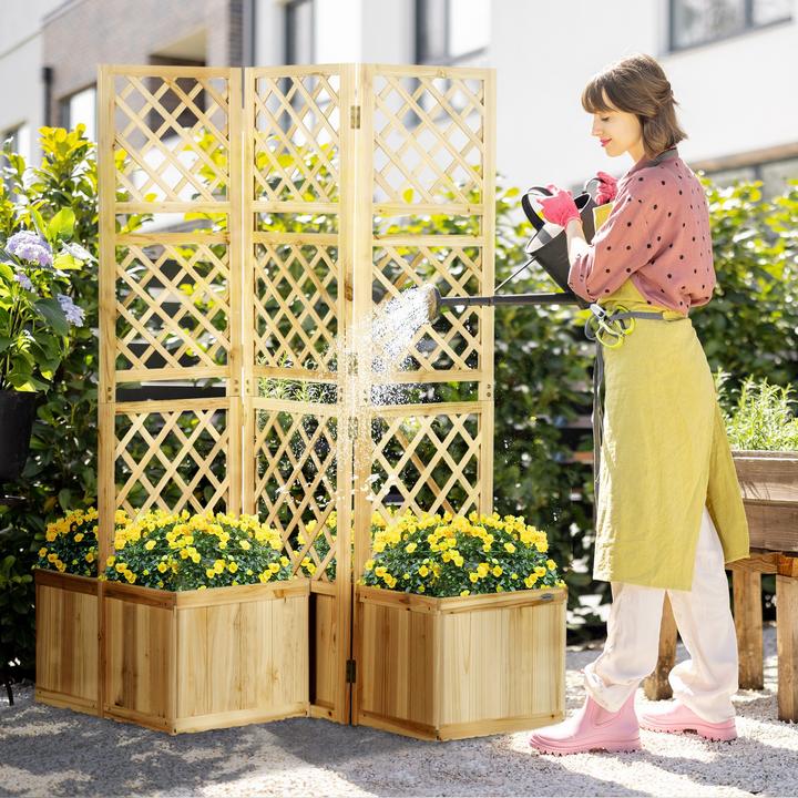 Produktbild Outsunny Paravent mit Blumenkasten
