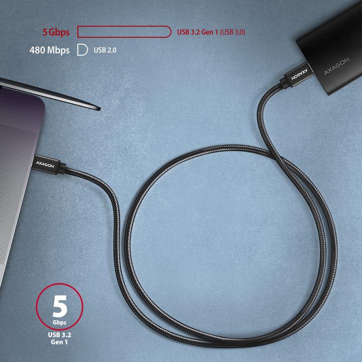 Actual product image Axagon USB C – USB C (2 m, USB 3.2 Gen 1)
