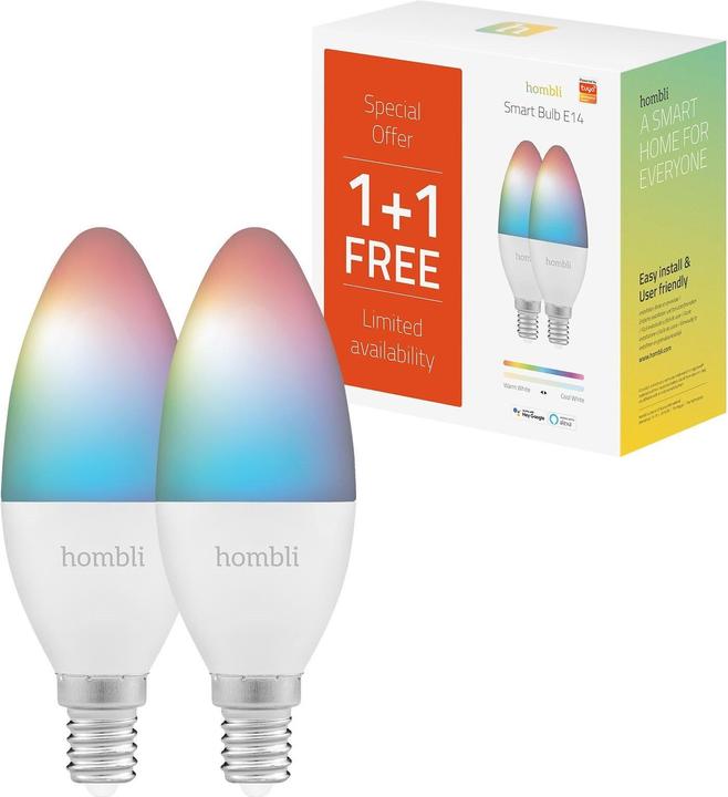 Produktbild Hombli Smart Bulb RGB + CCT (E14, 4.50 W, 380 lm, 2 x, F)