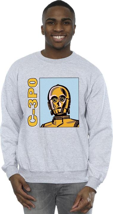 Actual product image Star Wars Mens C3PO Line Art Sweatshirt (M)