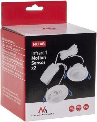 Actual product image Maclean Dual PIR motion sensor recessed (MCE143) (8 m)