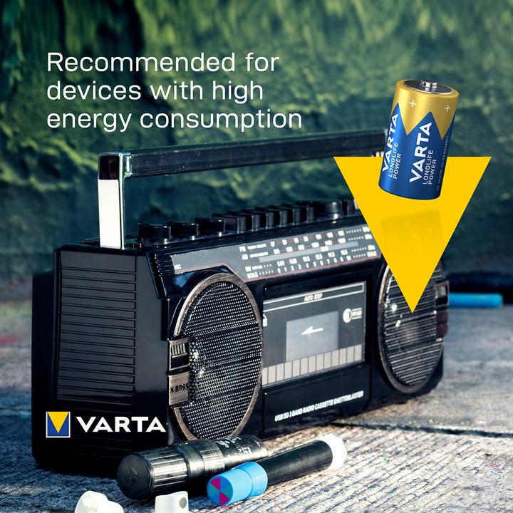 Actual product image Varta VAR Longlife Power D 2 blist (2 pcs., D, 16500 mAh)