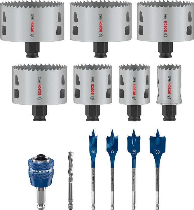 Produktbild Bosch Professional Zubehör PRO Multi Material PC Plus Lochsägen-Set, 13-tlg. (41, 51, 73, 76, 83, 32 mm, 86 mm)