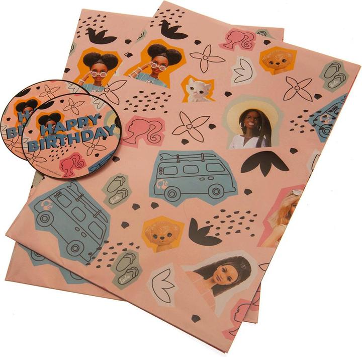 Actual product image Barbie Happy Birthday Gift Wrap Sheets (Wrapping paper, 2 x)