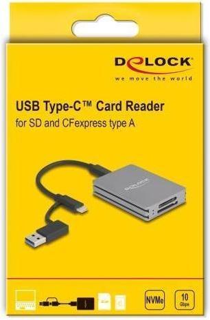 Immagine prodotto Delock Lettore di schede USB Tipo-C per SD e CFexpress Tipo A Spe (USB 3.2 Gen 2)