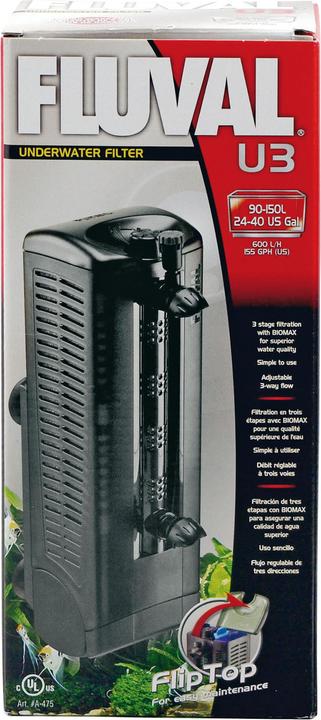 Fluval Innenfilter U3 600l/h 6W (150 l, Innenfilter, Süsswasser, Salzwasser)