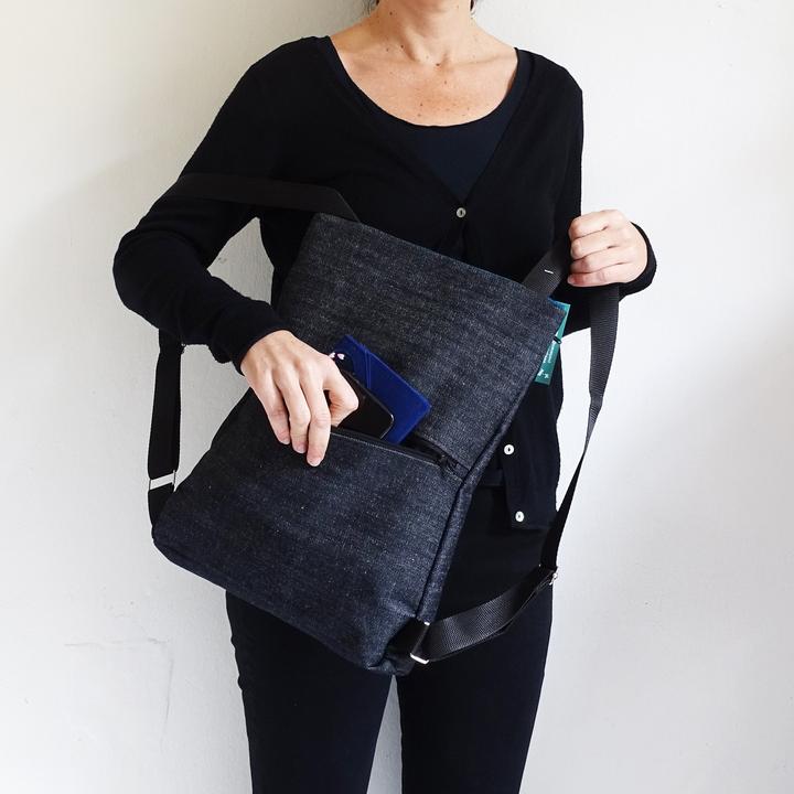 Produktbild Only-Bags.Store Denim BackPack mit Reissverschluss und Sicherheitsfach, Reiserucksack