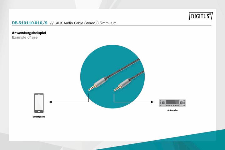 Produktbild Digitus Audio Anschlusskabel, 3,5 mm Klinke auf 3,5 mm Klinke (1 m)