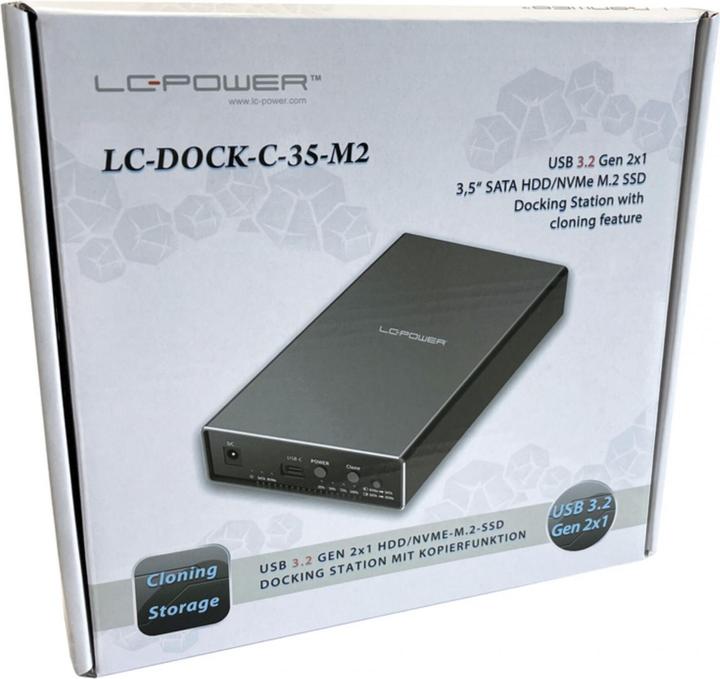 Actual product image LC-Power LC-DOCK-C-35-M2 USB3.2 Docking NVMe &SATA-M.2 retail (3.5", M.2)