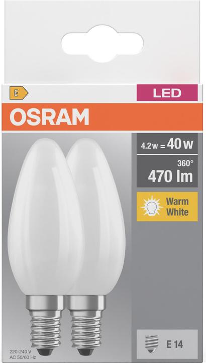 Produktbild Osram Led Base Classic B (E14, 4 W, 470 lm, 2 x, E)