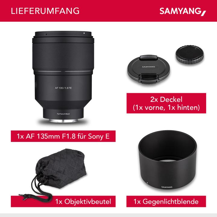 Produktbild Samyang AF 135mm f/1.8 Sony FE (Sony E, Vollformat)