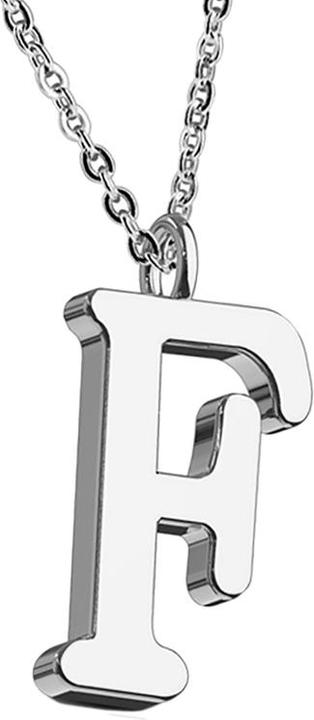 Actual product image Star Piercing Chain silver pendant letter F (without brass, Surgical steel 316L)