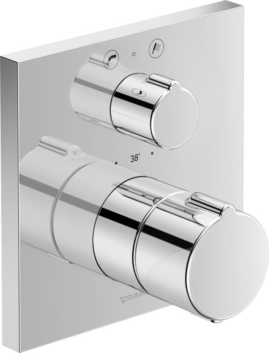 Duravit Wannenthermostat C.1 UP mit Ab-/Umstellventil eckig chrom
