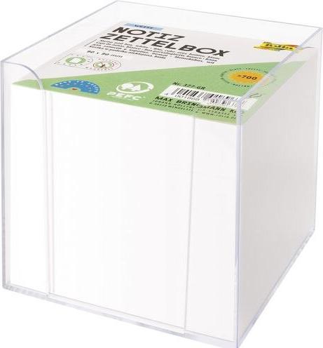 Folia note box 9x9x9cm incl. 700 sheets white transparent (9 x 9 cm)