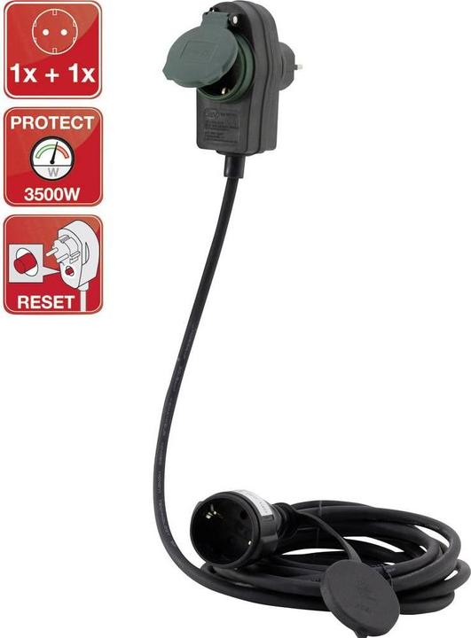 Image du produit REV Rallonge Powersplit 25m IP44 avec protection contre les surtensions (25 m)