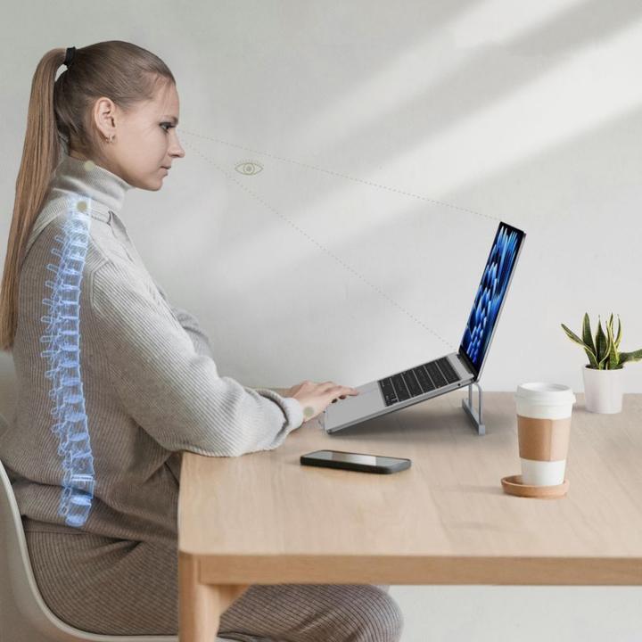 Actual product image Tech-Protect ULS100 universal stand for laptops up to 16" - silver