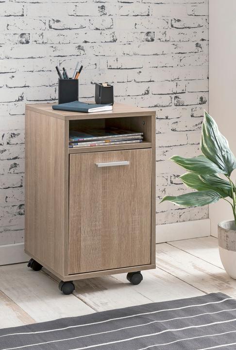Actual product image FineBuy Roll container wood veneered brown