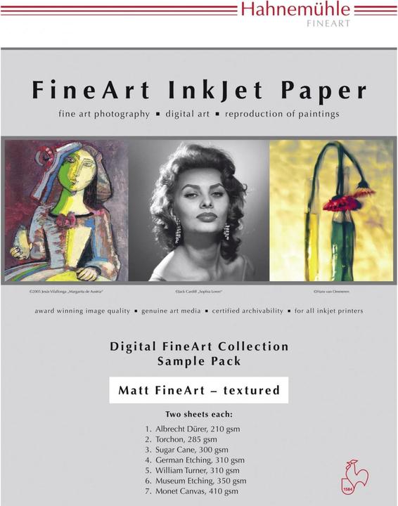 Image du produit Hahnemühle Digital FineArt A 4 Testpack mat, texturé (350 g/m², A4, 14 x)
