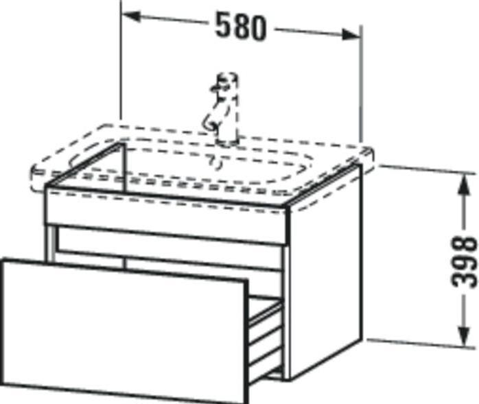 Produktbild Duravit Waschtischunterbau DURASTYLE 448x580x398mm nussbaum natur (58 x 45 x 40 cm)