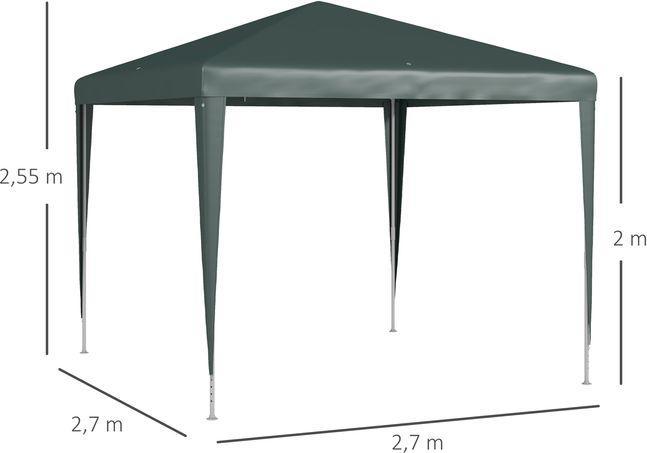 Immagine prodotto Swisshandel24 Padiglione 2,7x2,7 m tenda per feste padiglione da giardino tensostruttura da giardino in acciaio (270 cm, 270 cm)