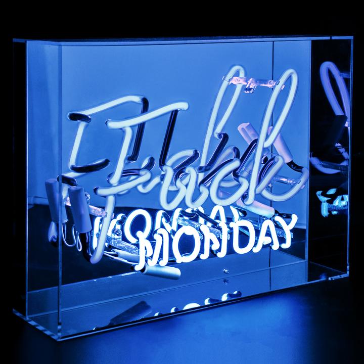 Image du produit Locomocean Grande boîte acrylique Neon - F*ck Monday bleu