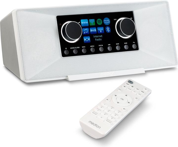 Medion MD 89289 Stereo Internetradio weiss (FM, AM, MW, DAB+, Internetradio, WLAN, Bluetooth)